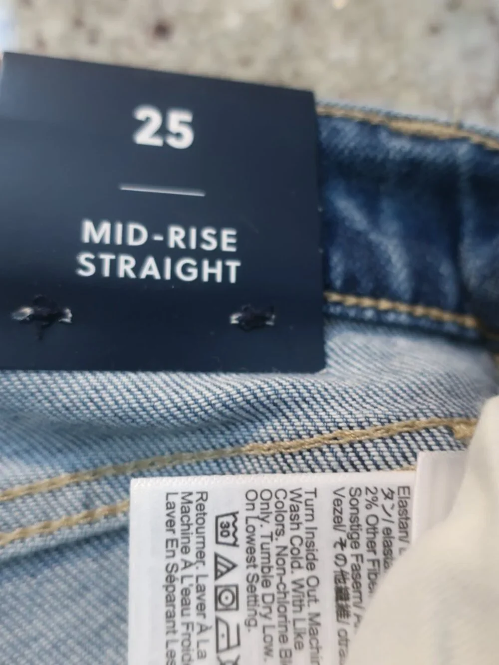 NWT Womens J. Crew Blue (Item- 21) Mid-Rise Straight Leg Jean 25